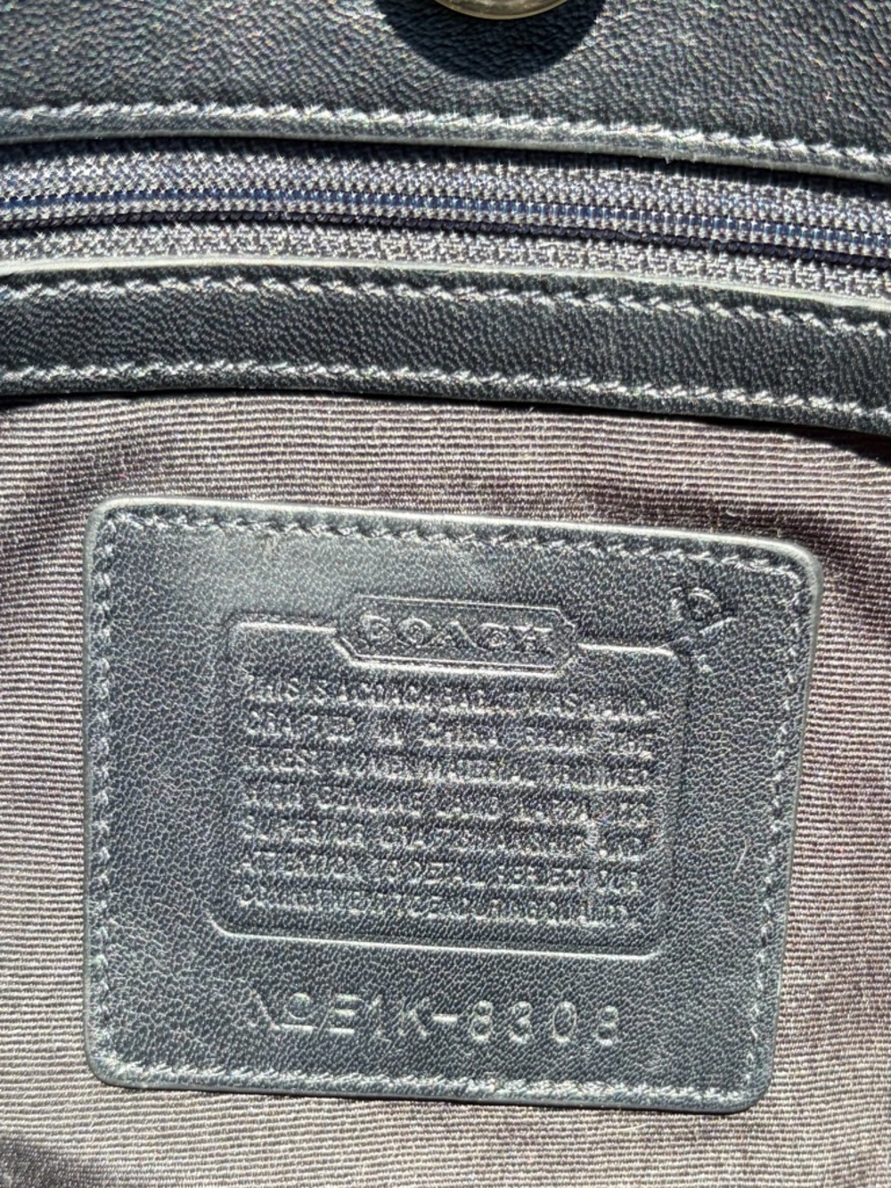 Vintage COACH Wool Hobo Small Charcoal Grey Black Leather 8308 EUC - Picture 10 of 17